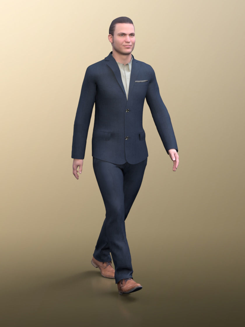 Marcel 20010-02 - Animated Elegant Man Walking 3D model_3