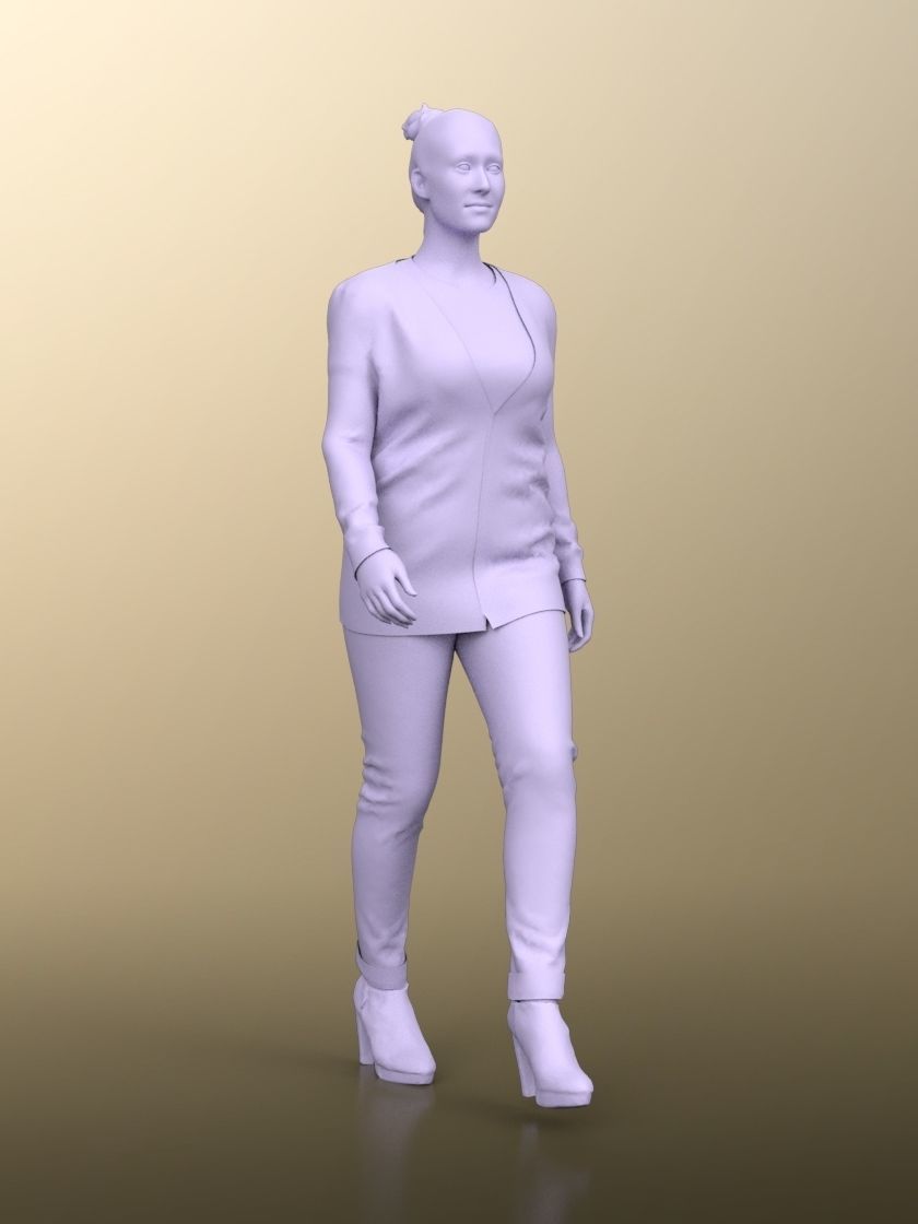Rocio 20009-02 - Animated Casual Woman Walking 3D model_4