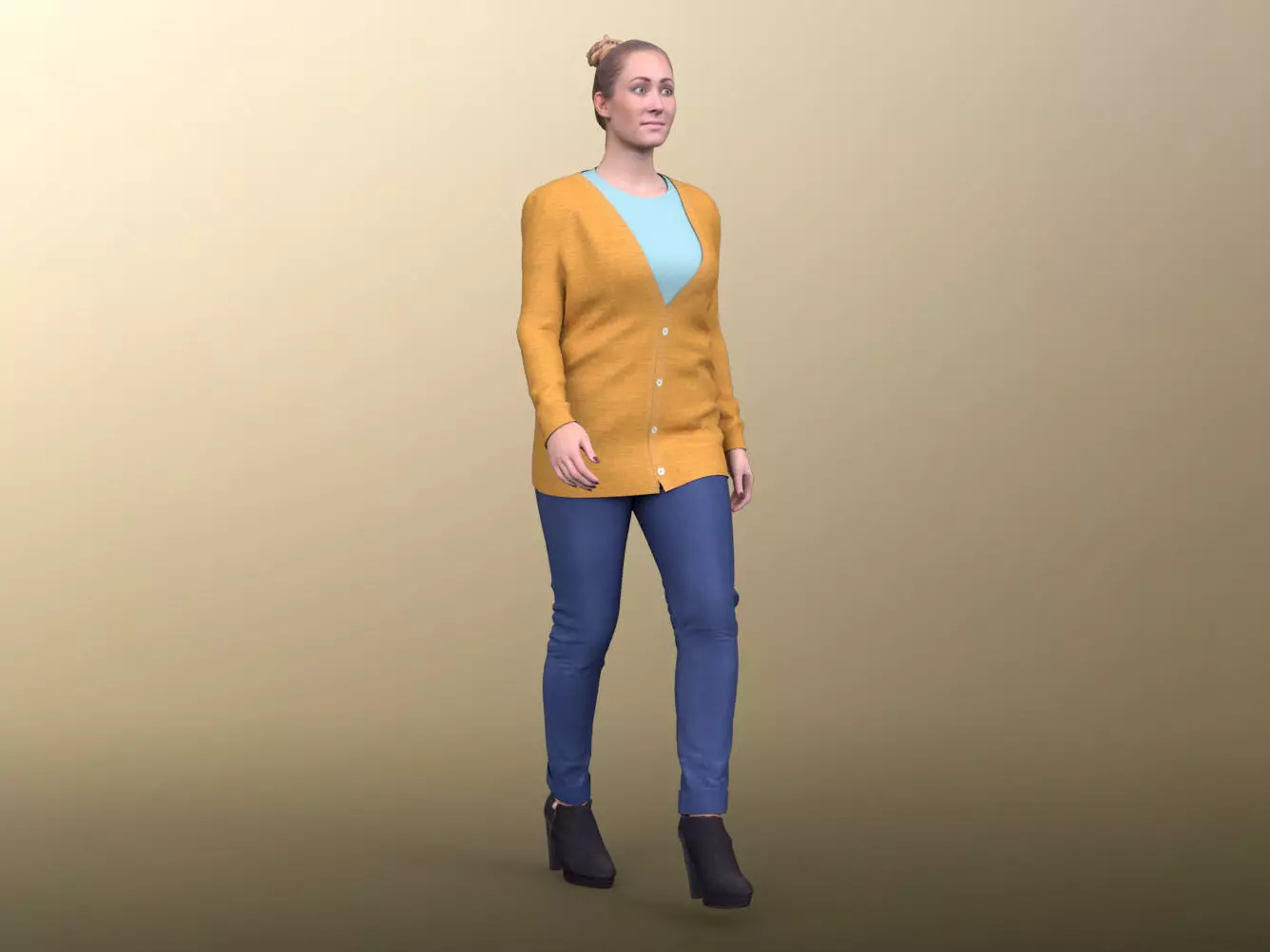 Rocio 20009-02 - Animated Casual Woman Walking 3D model_0