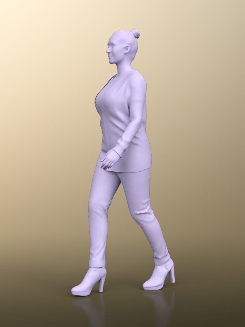 Rocio 20009-02 - Animated Casual Woman Walking 3D model_5