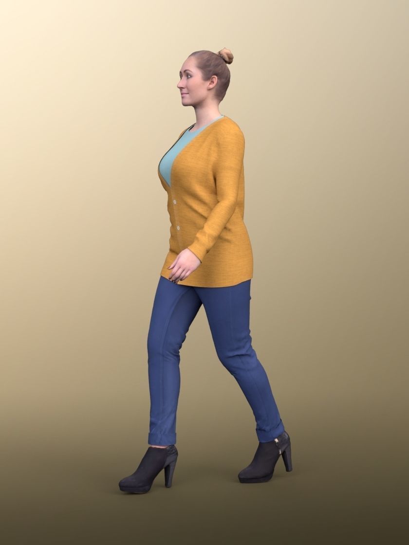 Rocio 20009-02 - Animated Casual Woman Walking 3D model_3