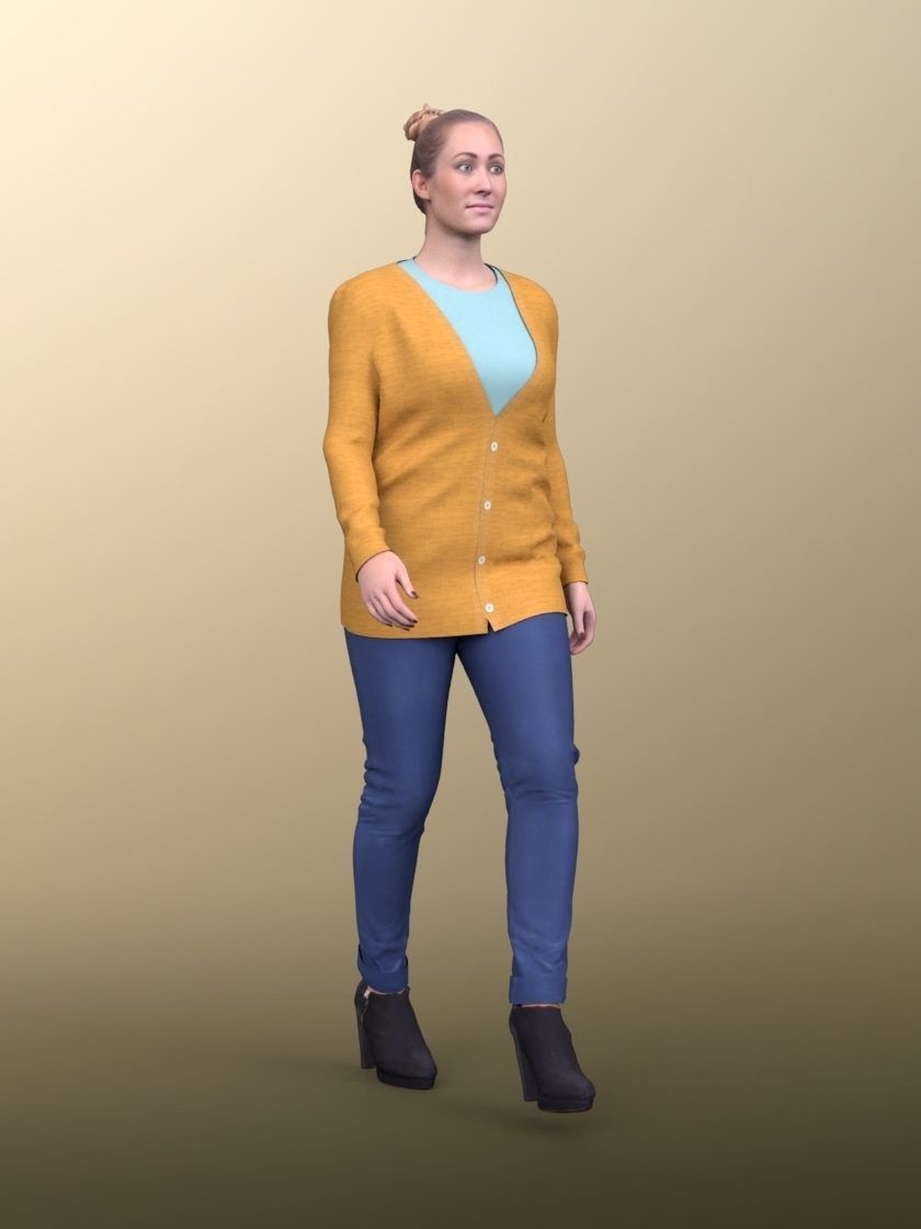 Rocio 20009-02 - Animated Casual Woman Walking 3D model_2