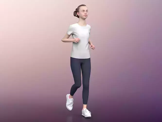 Mady 20008-03 - Animated Athletic Girl Jogging 3D model