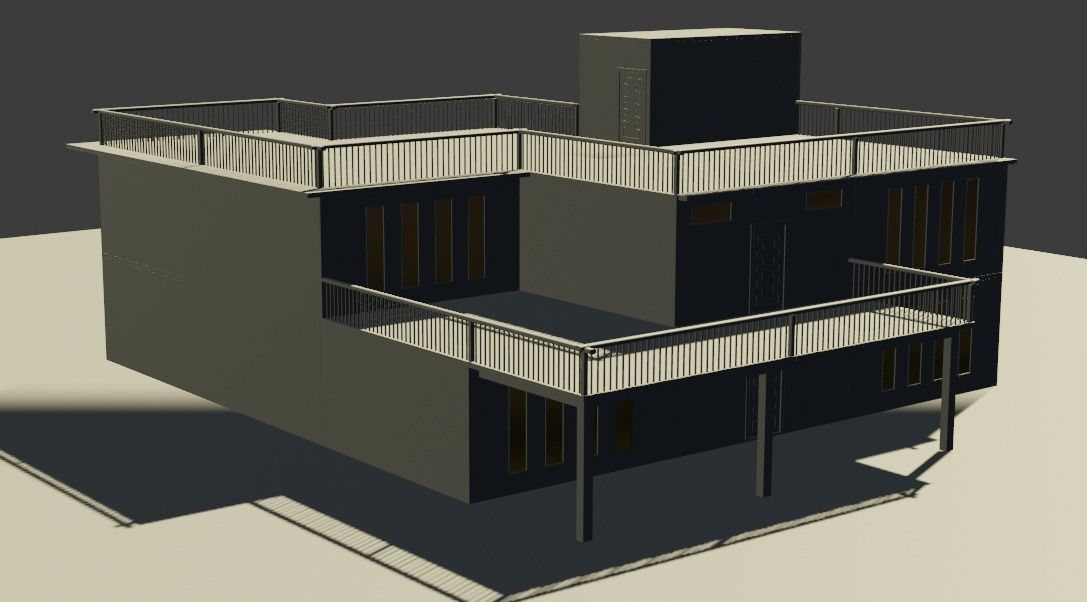 Modern House Free low-poly 3D model_2