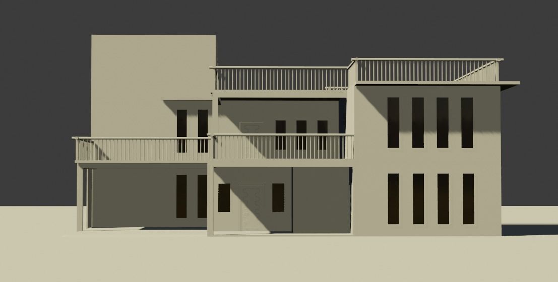 Modern House Free low-poly 3D model_1