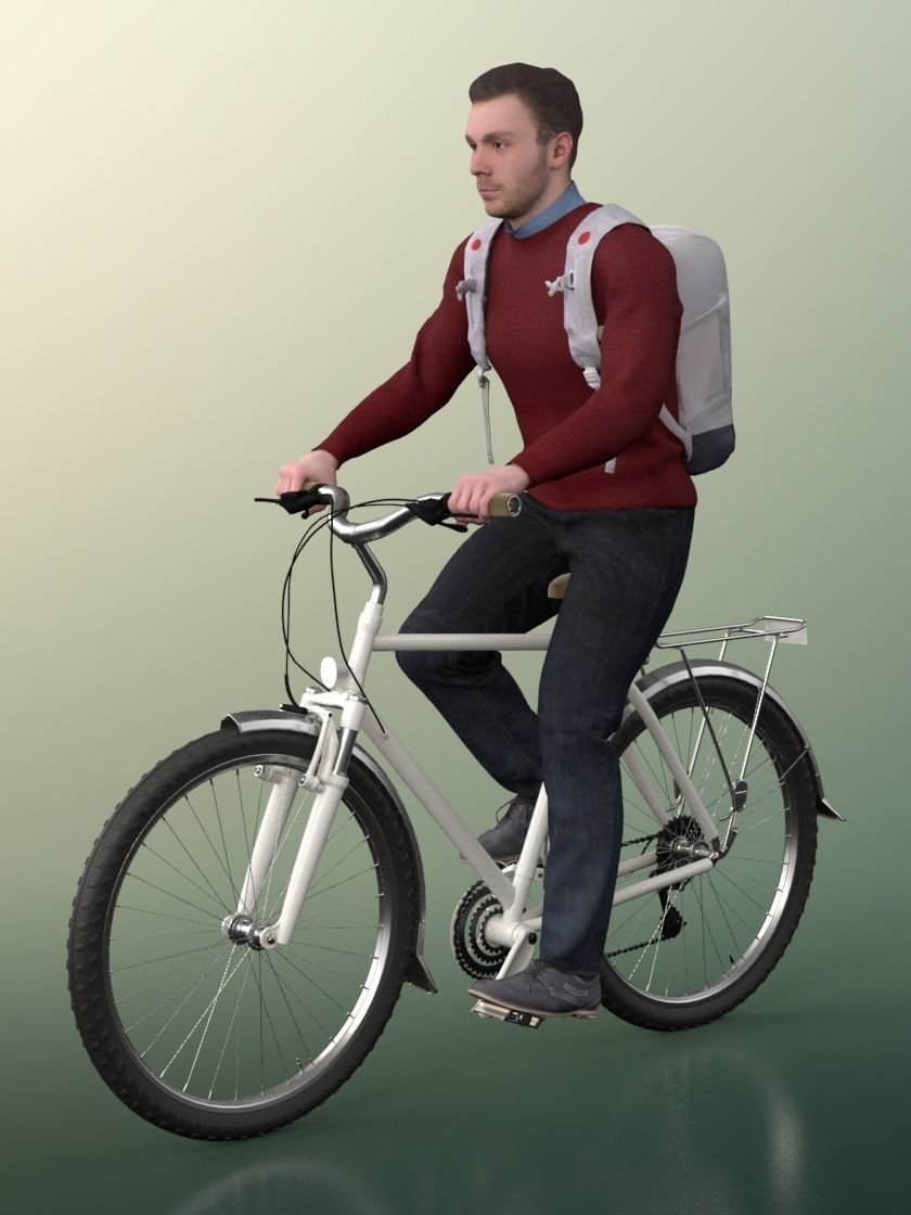 Robb 20006-06 - Animated Man Cycling 3D model_2