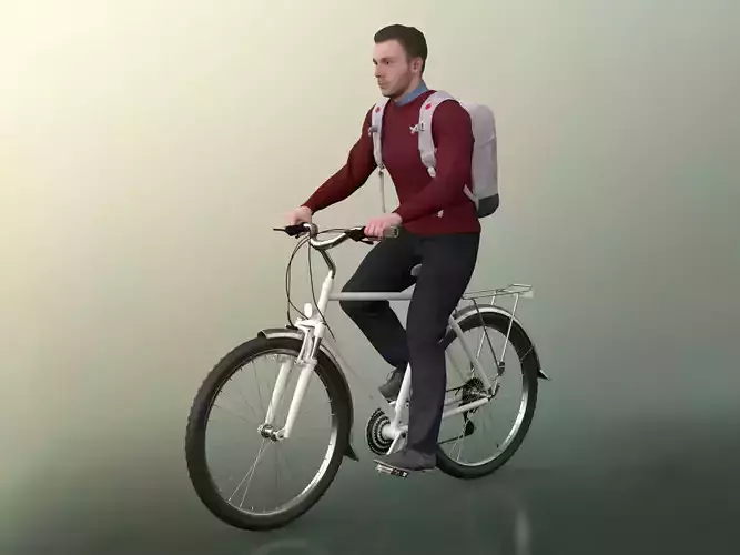 Robb 20006-06 - Animated Man Cycling 3D model