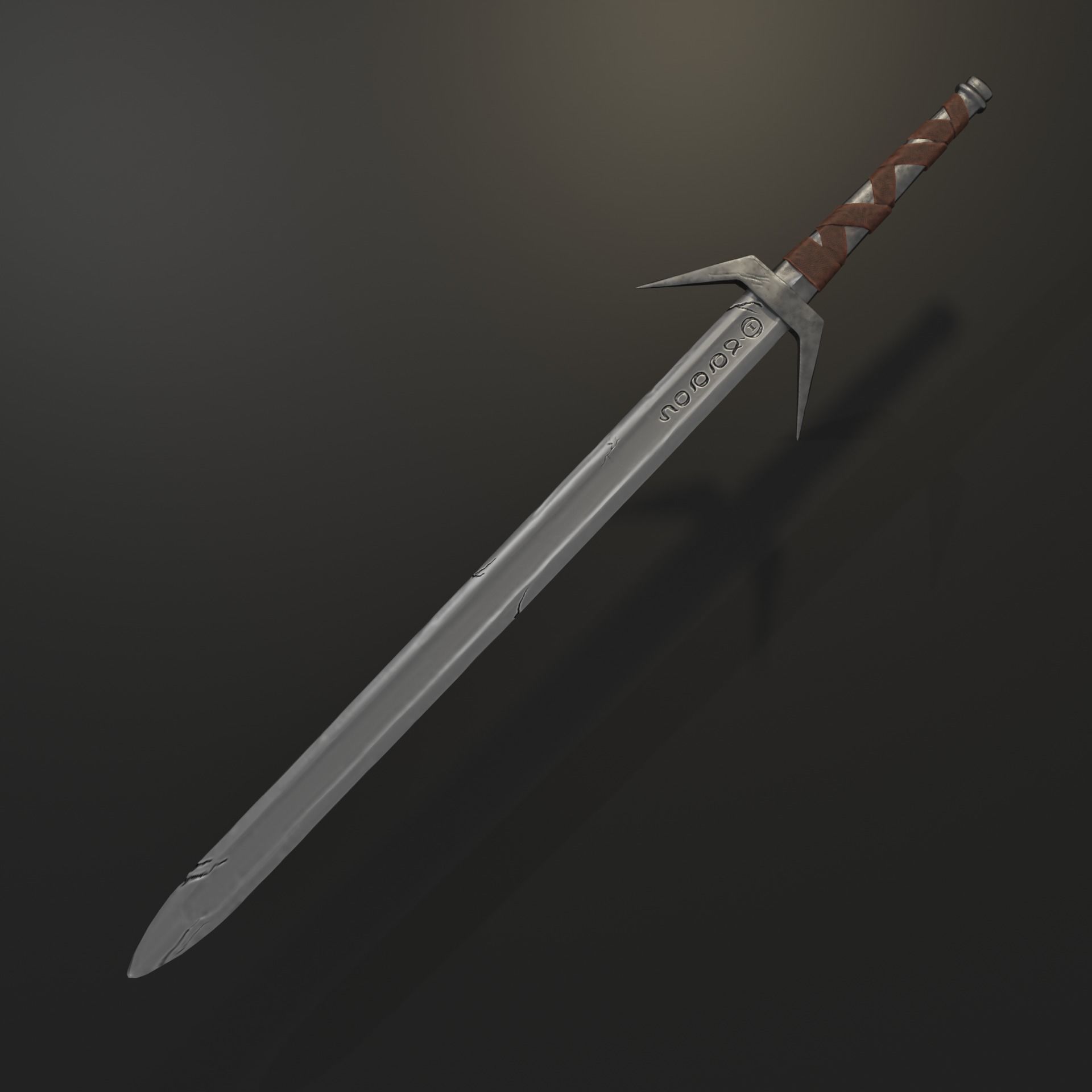 Sword Low poly lord of rings Low-poly 3D model_1