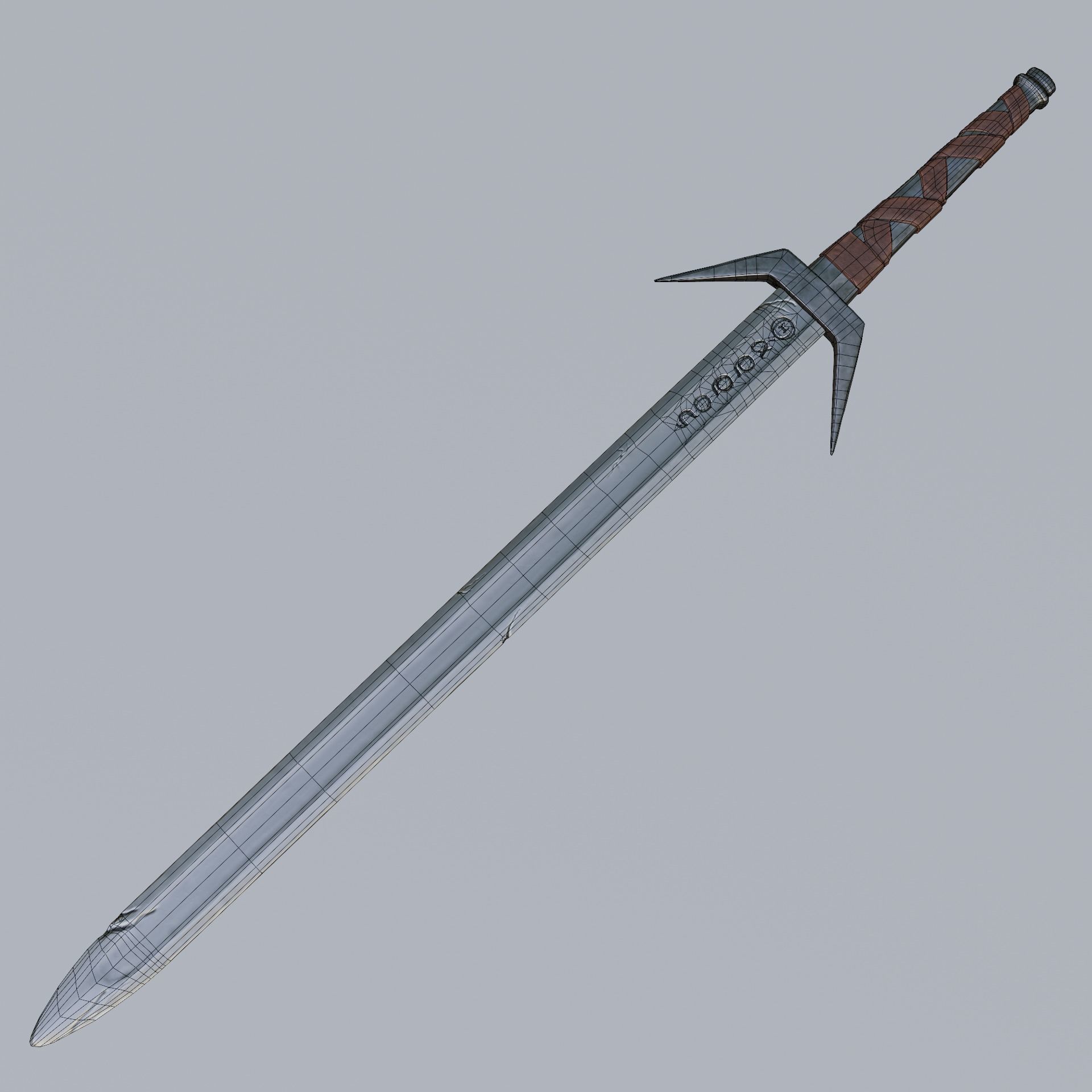 Sword Low poly lord of rings Low-poly 3D model_5