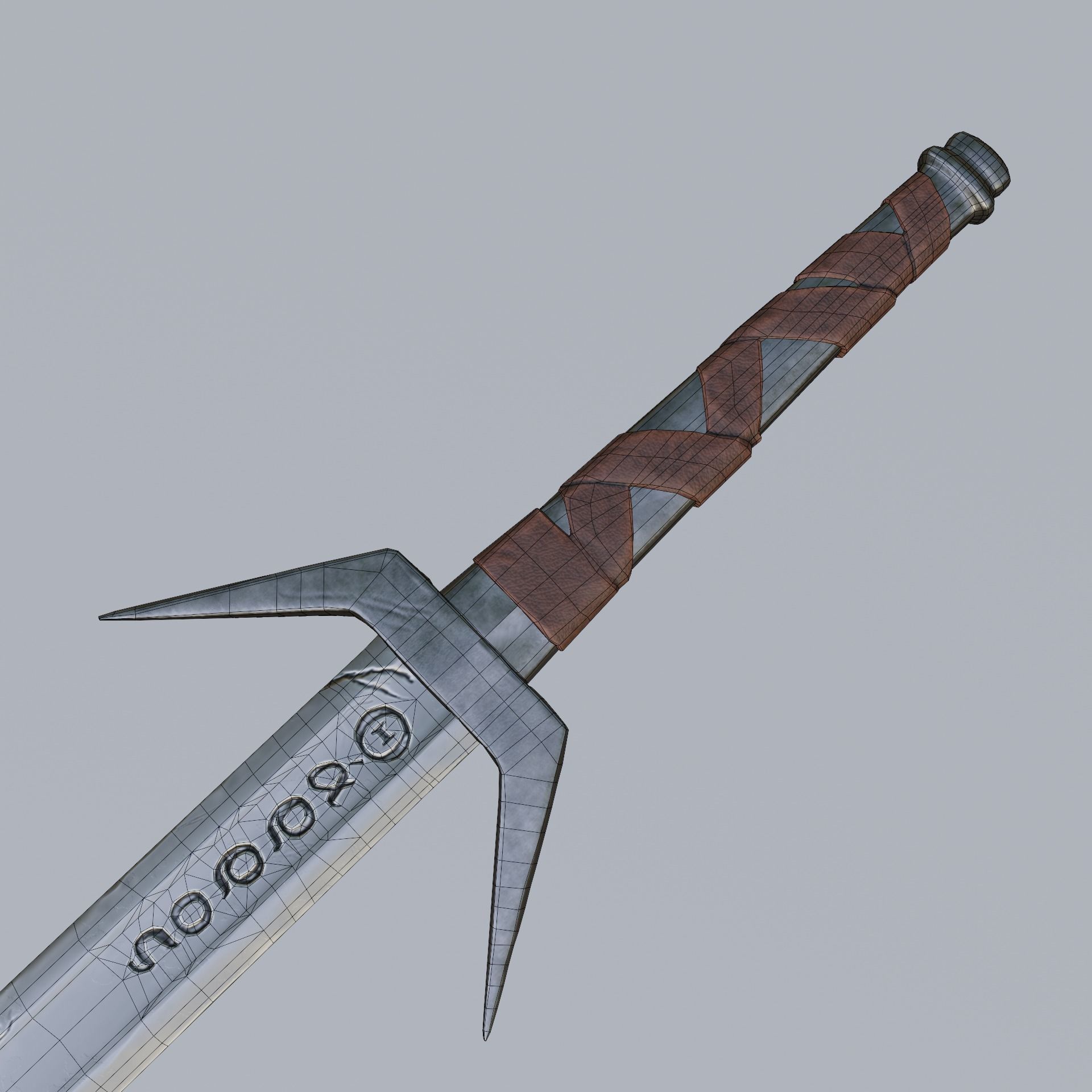 Sword Low poly lord of rings Low-poly 3D model_6