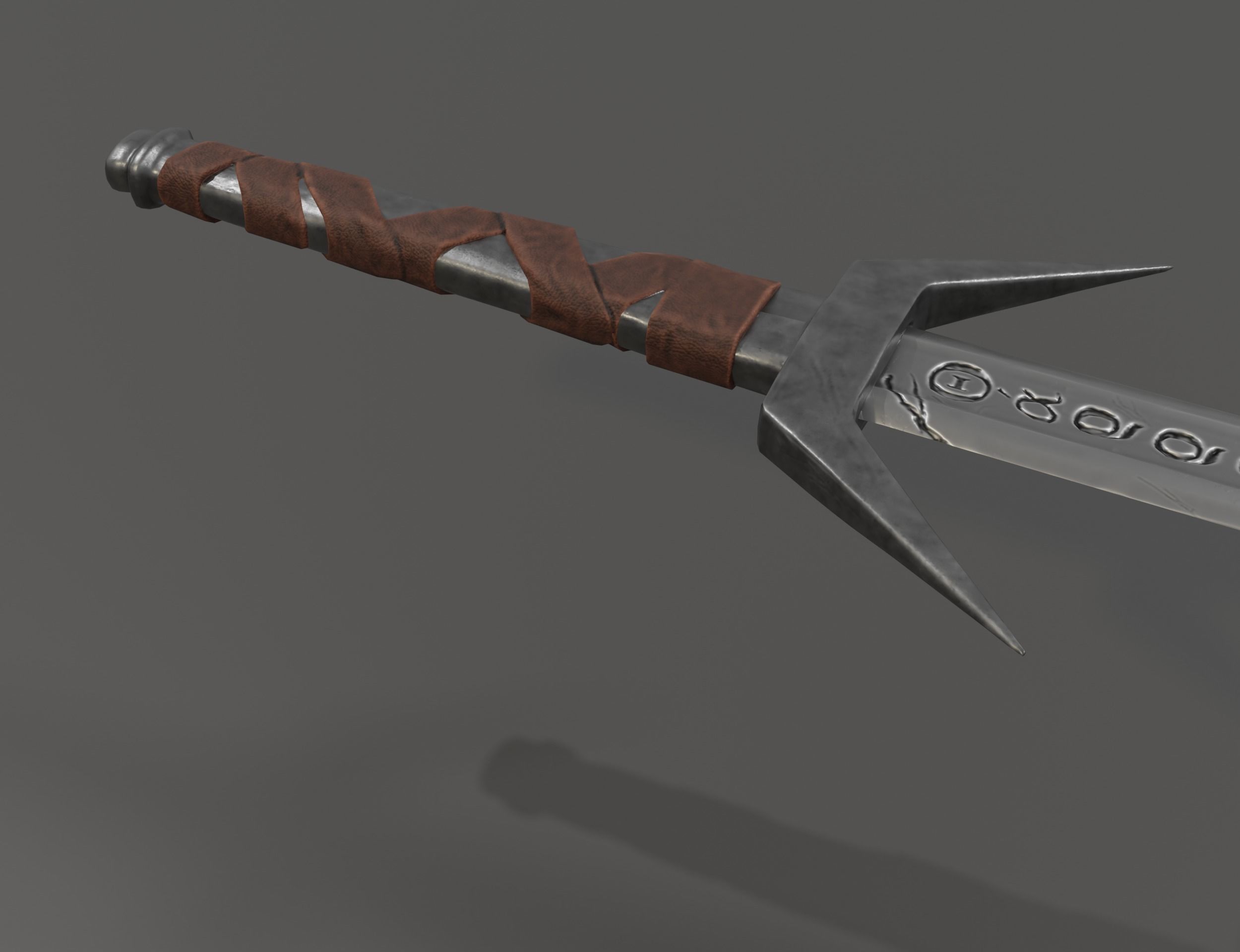Sword Low poly lord of rings Low-poly 3D model_3