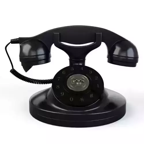 Black Rotary Dial Phone 3D model Black Rotary Dial Phone 3D model