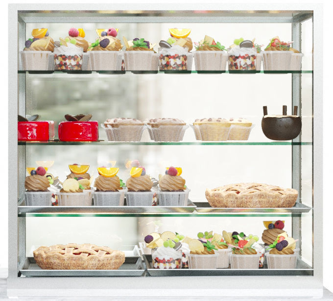Showcase with sweets and desserts 3D model_3