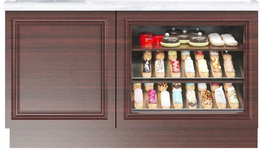 Showcase with sweets and desserts 3D model_2