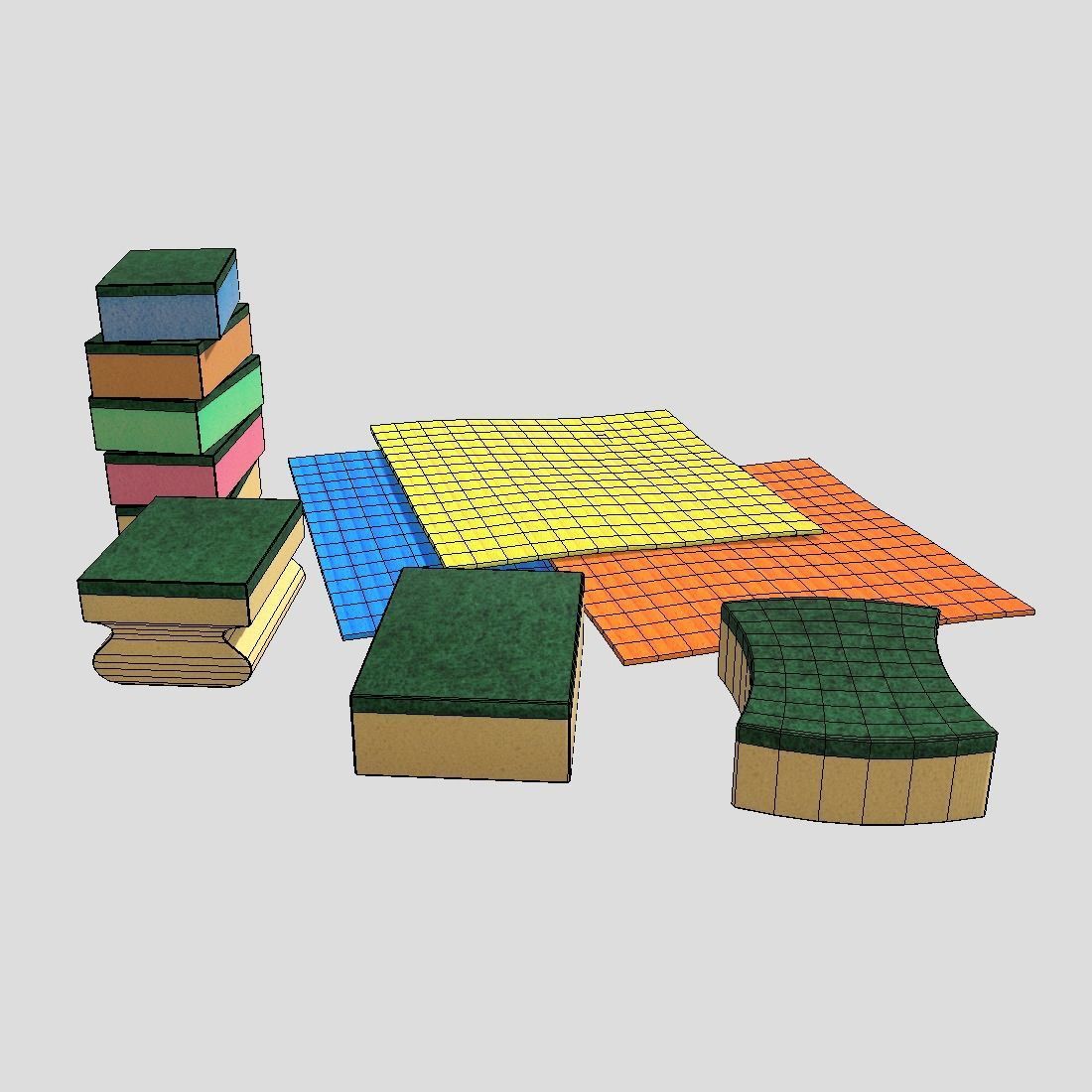 Sponge Pack Low-poly 3D model_12