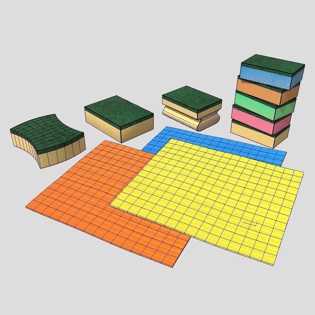 Sponge Pack Low-poly 3D model_2
