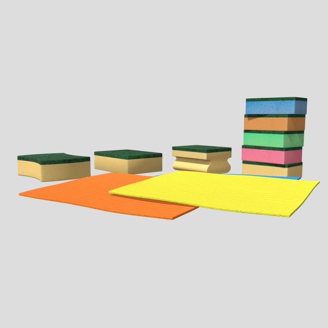 Sponge Pack Low-poly 3D model_3