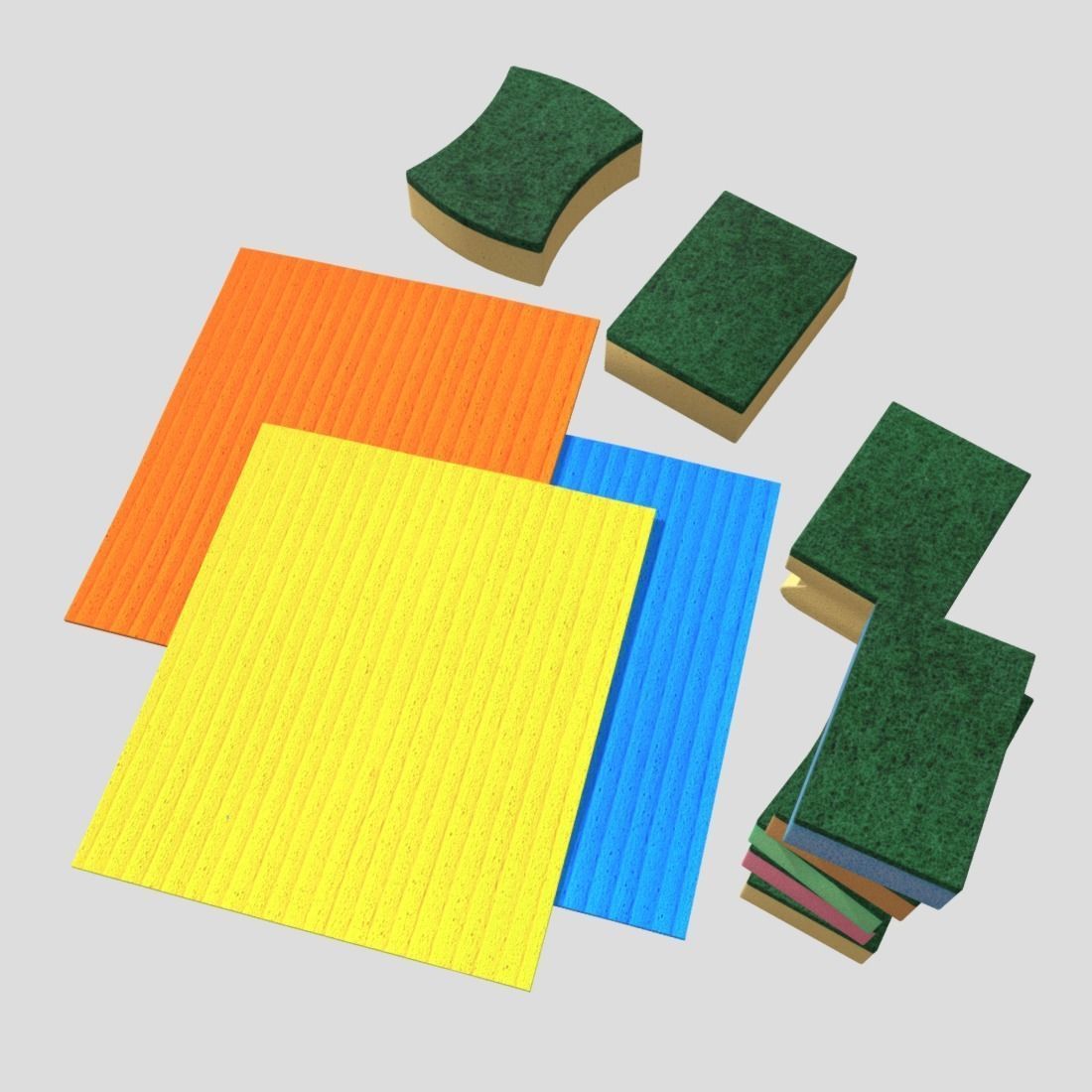 Sponge Pack Low-poly 3D model_7
