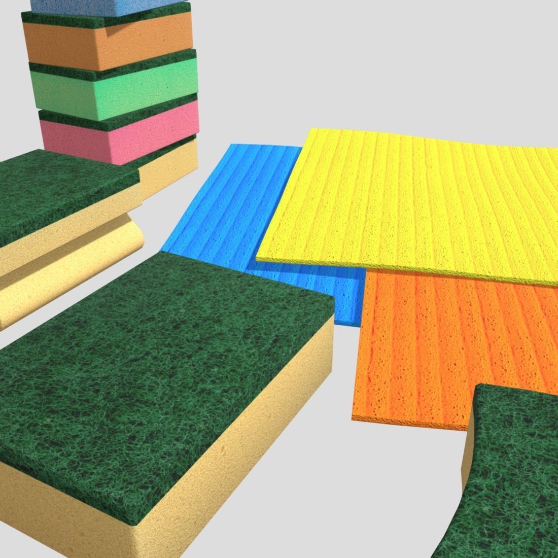 Sponge Pack Low-poly 3D model_13
