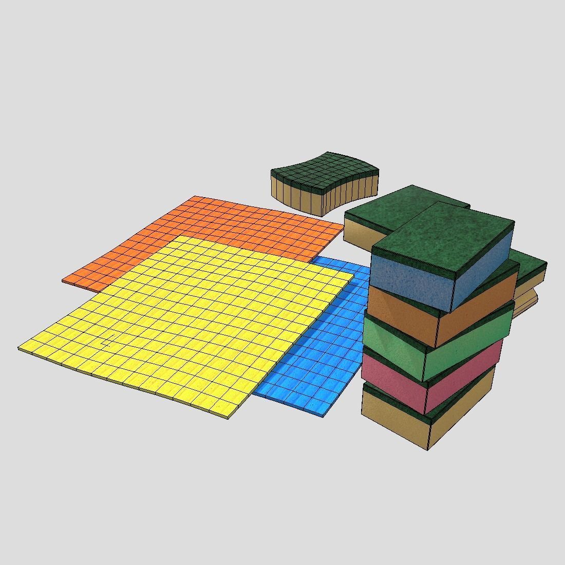 Sponge Pack Low-poly 3D model_6