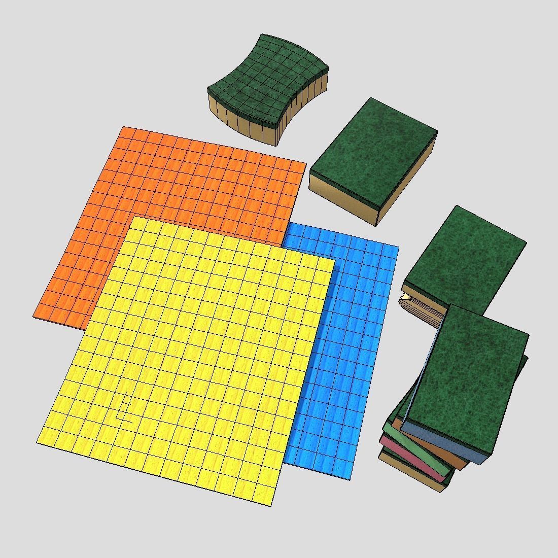 Sponge Pack Low-poly 3D model_8