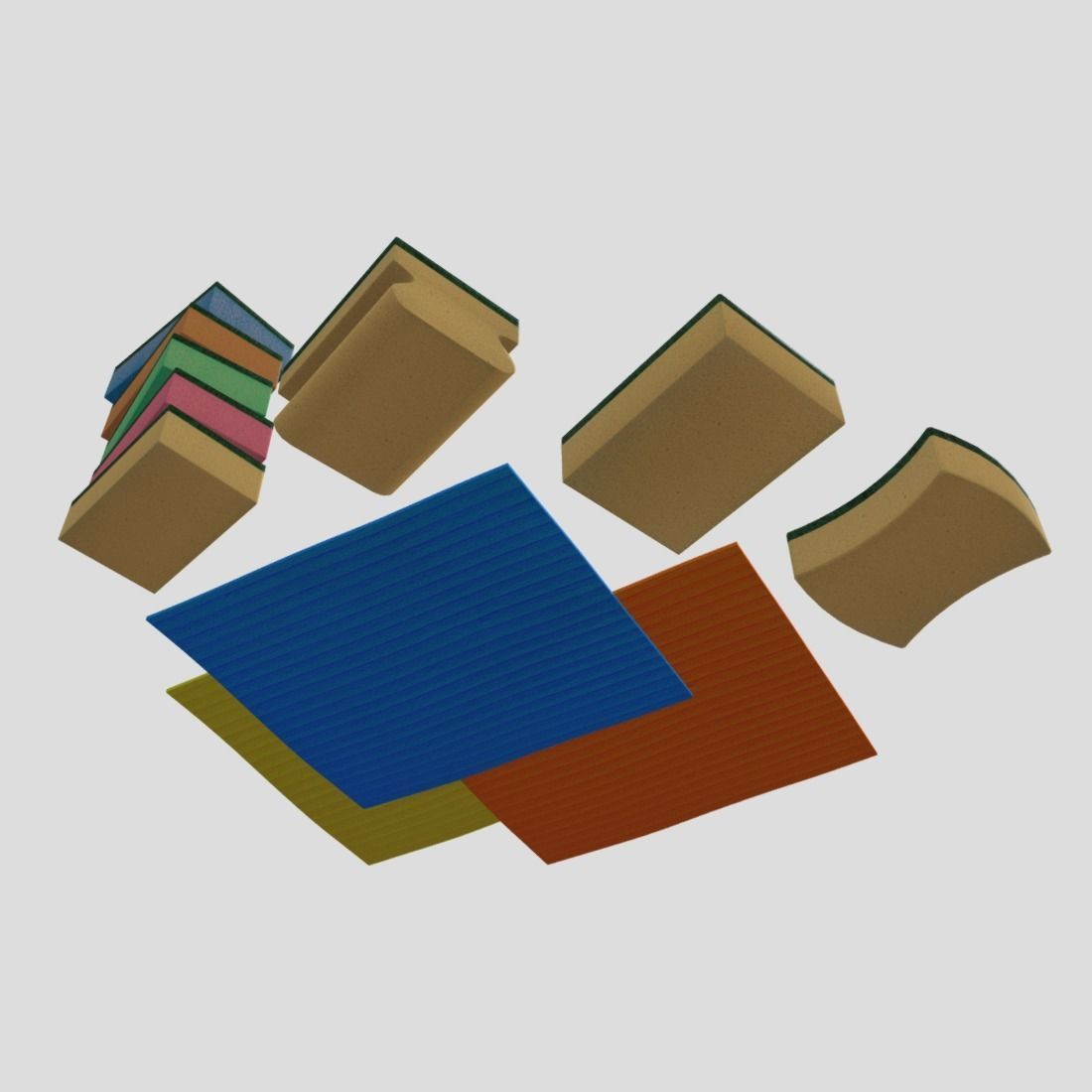 Sponge Pack Low-poly 3D model_9
