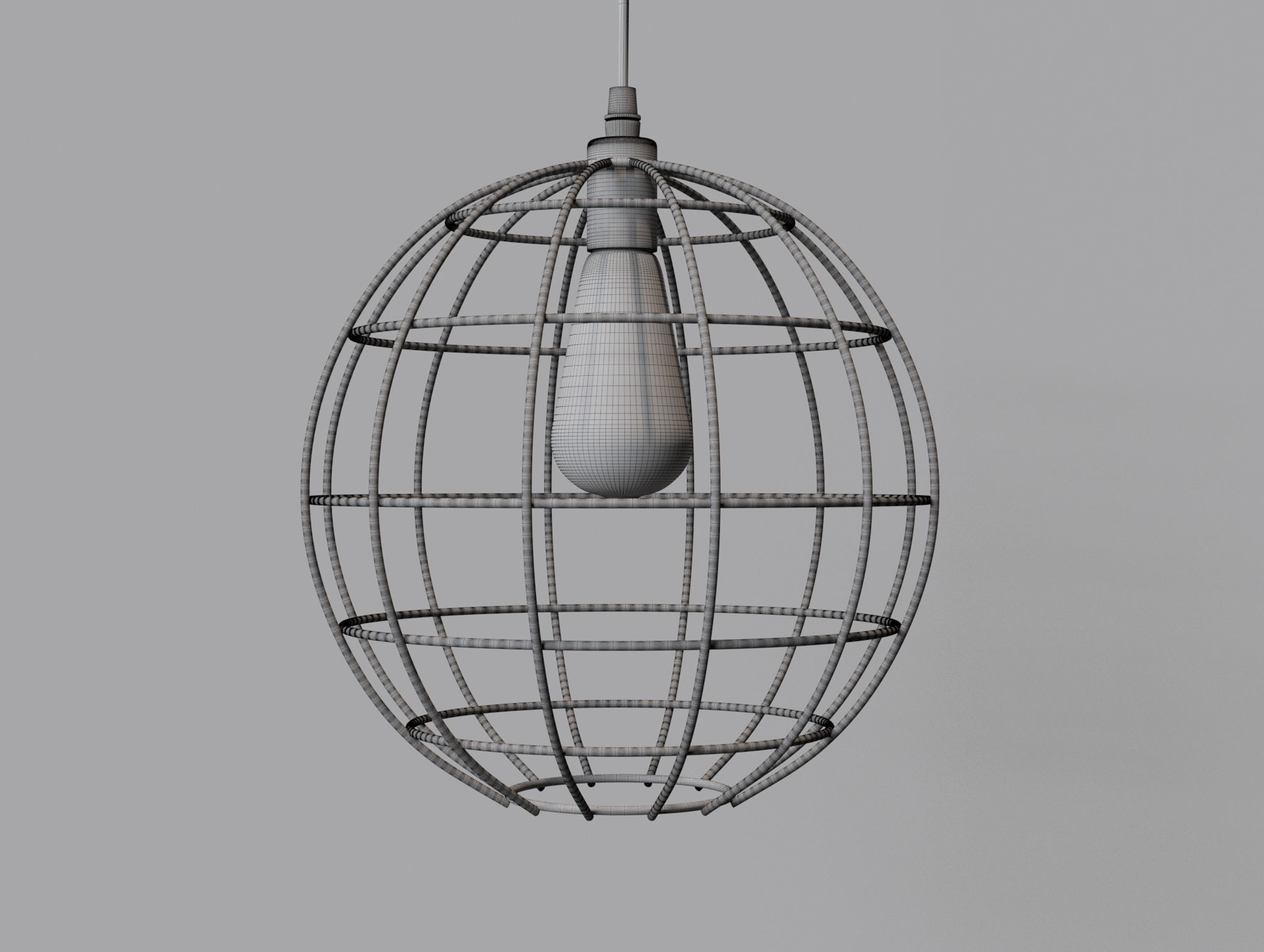 Cage Pendant Light 02 3D model_7