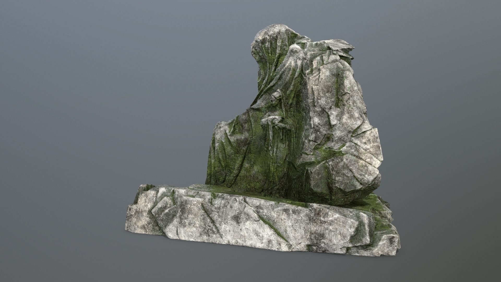 statue gate Low-poly 3D model_9