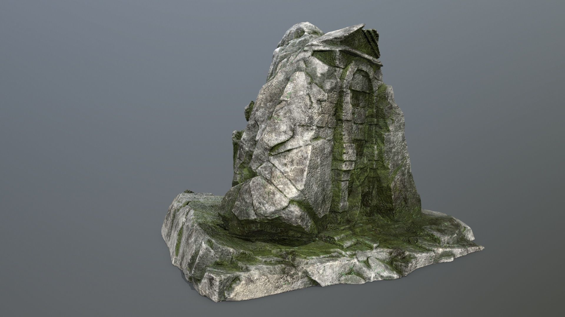 statue gate Low-poly 3D model_8