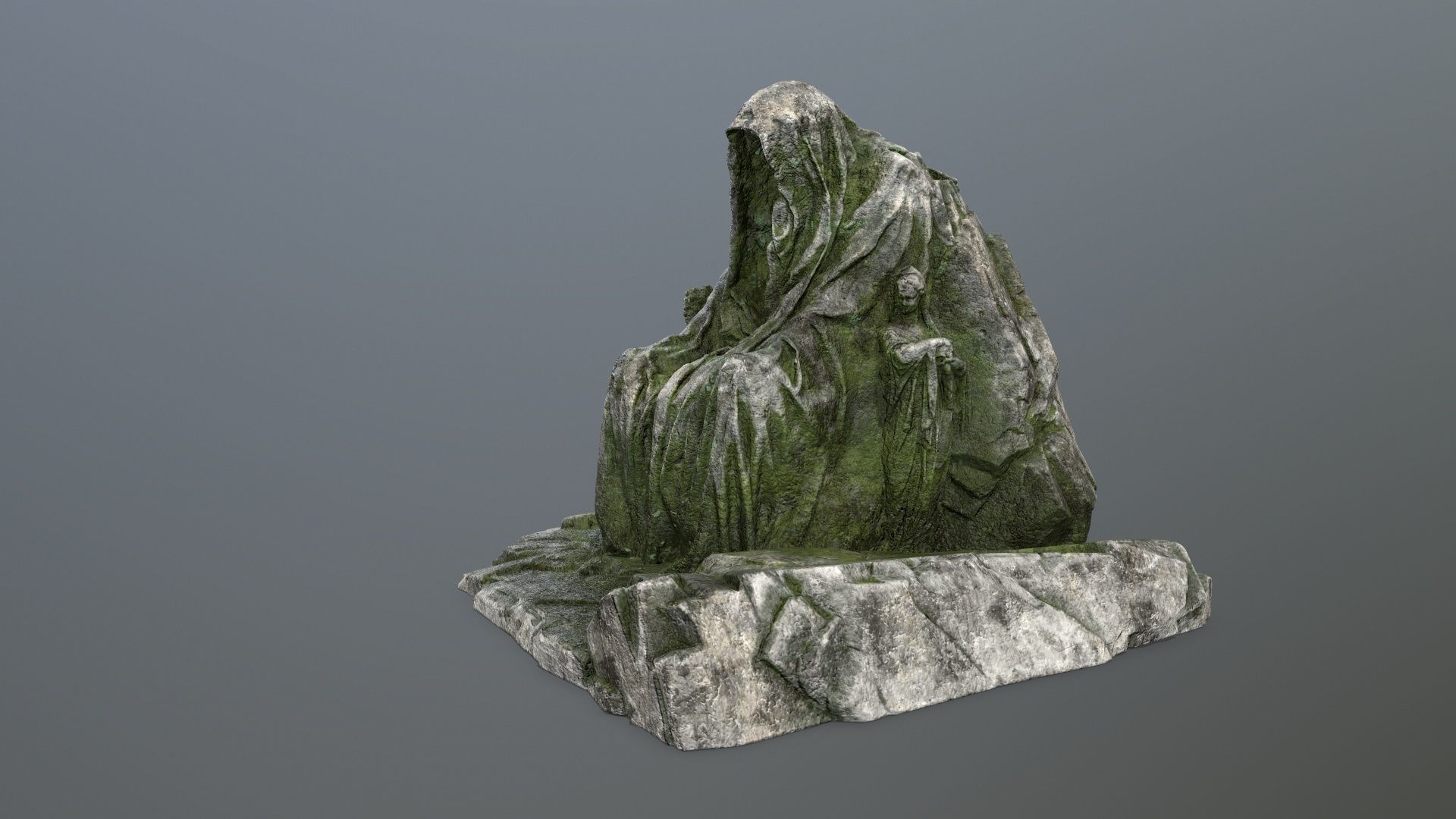 statue gate Low-poly 3D model_10