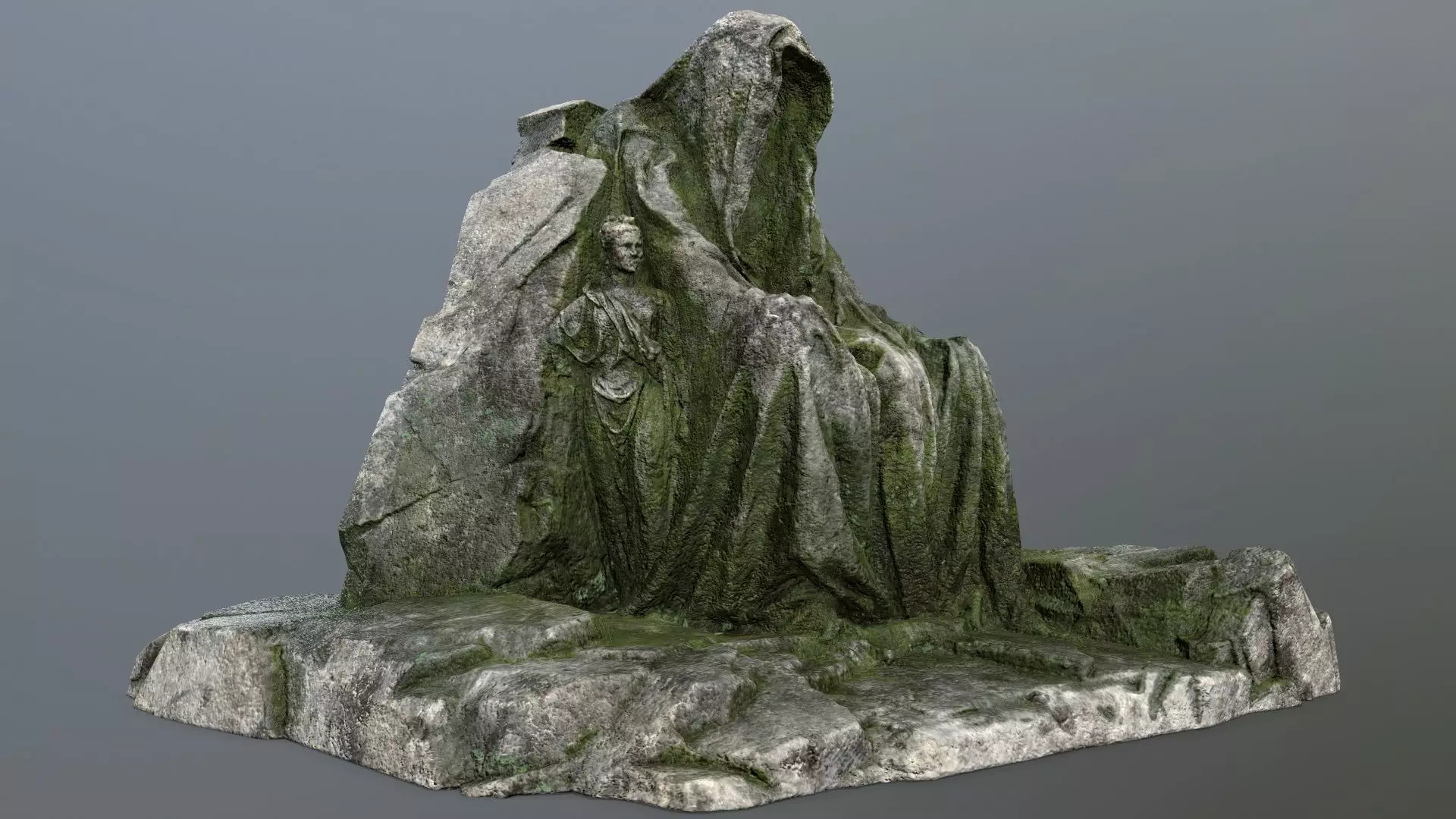 statue gate Low-poly 3D model_0