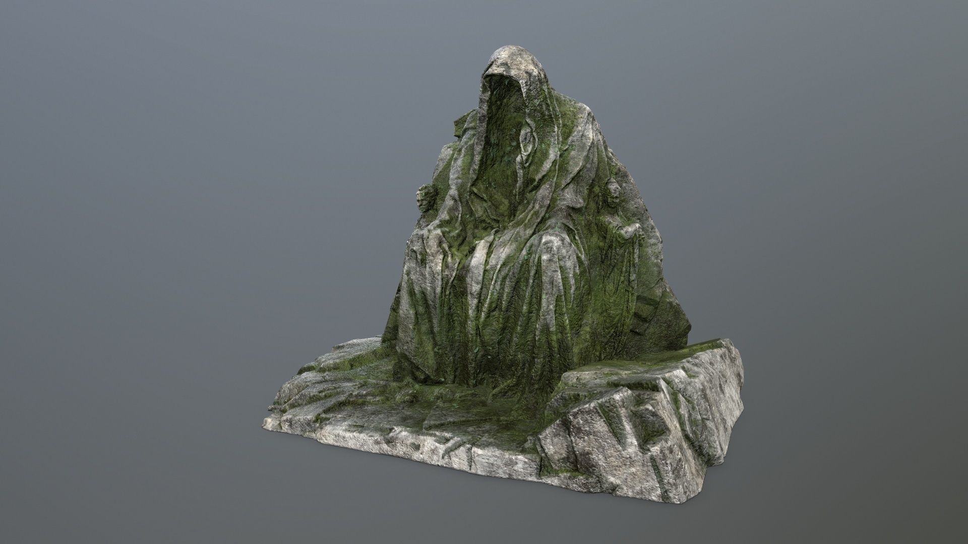 statue gate Low-poly 3D model_11