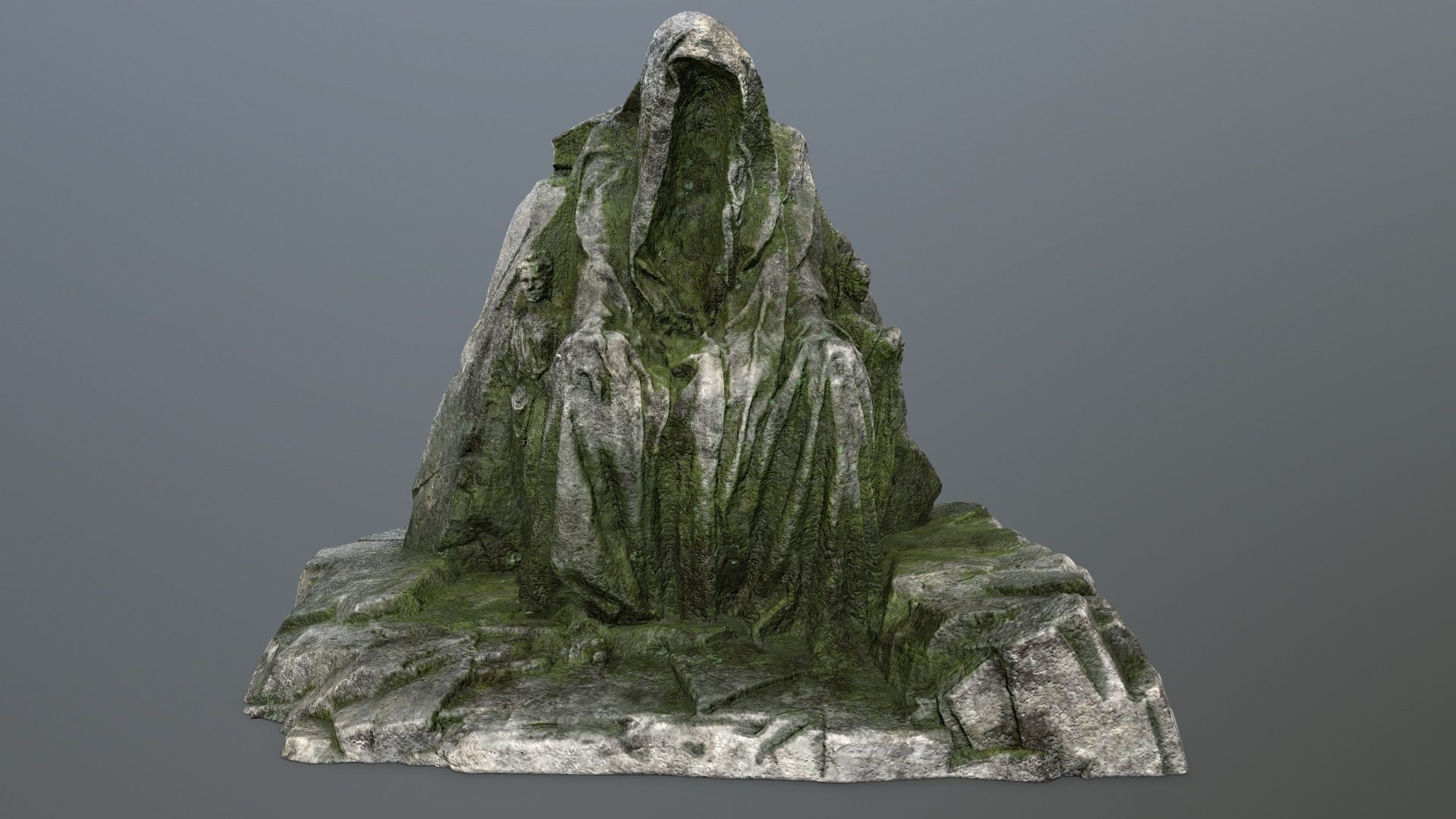 statue gate Low-poly 3D model_12