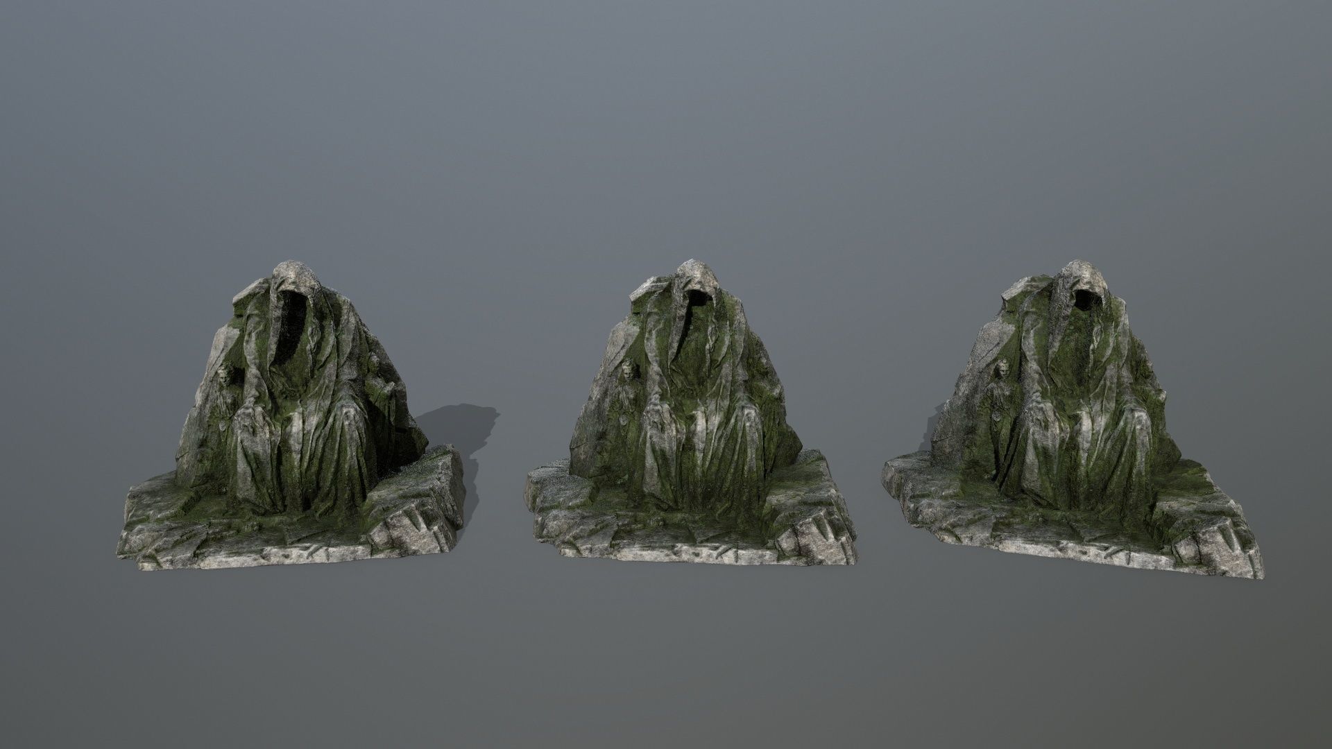 statue gate Low-poly 3D model_13