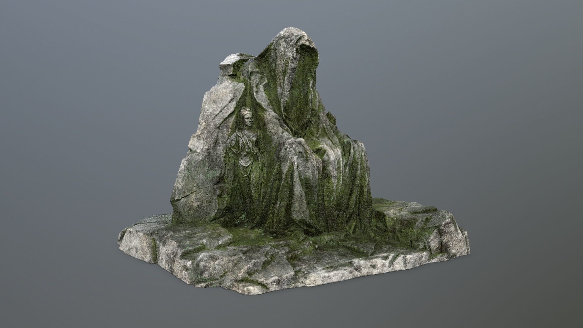 statue gate Low-poly 3D model_3