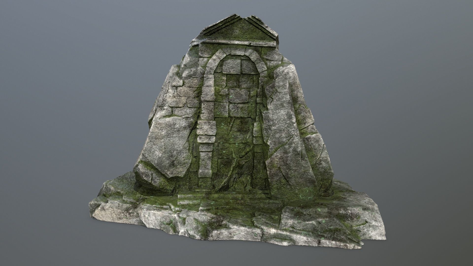 statue gate Low-poly 3D model_7