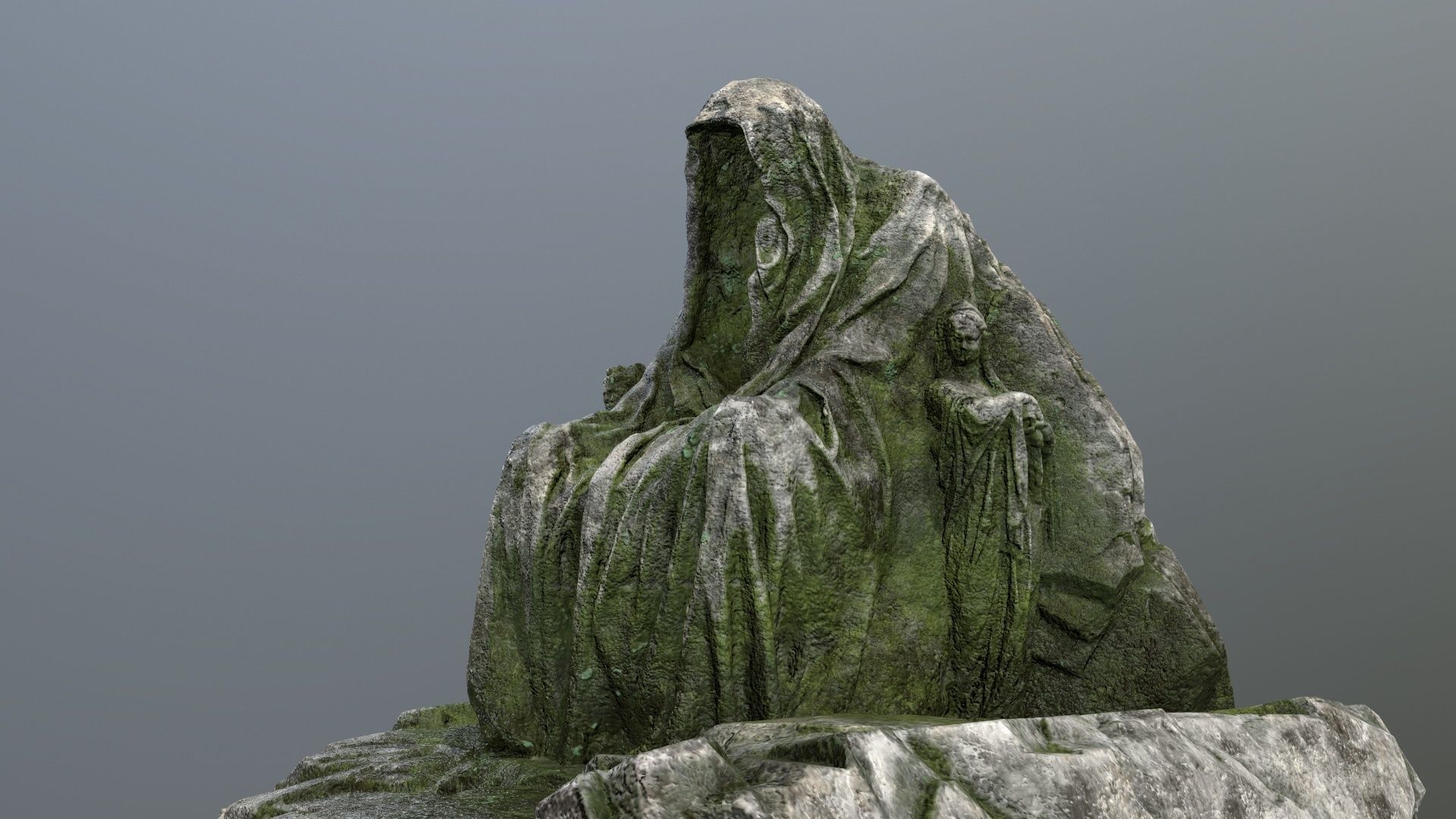 statue gate Low-poly 3D model_1