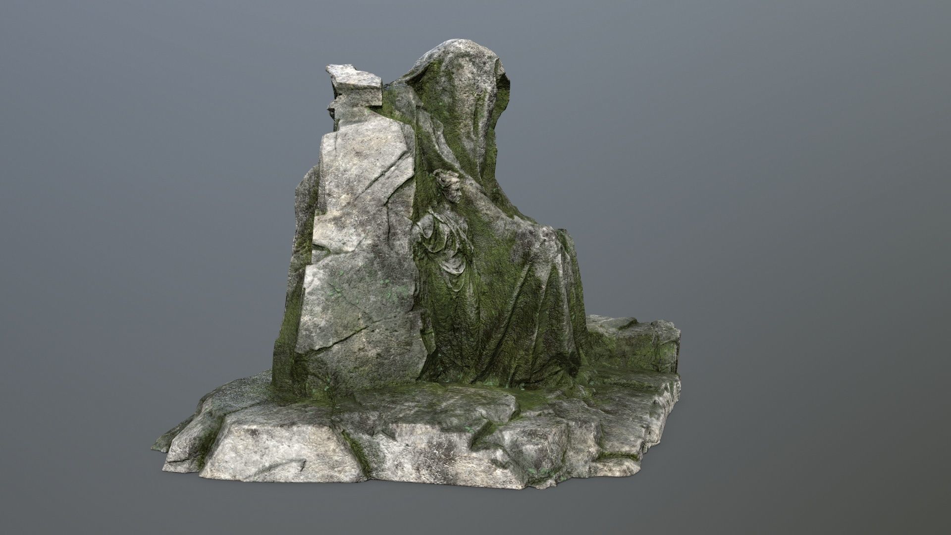 statue gate Low-poly 3D model_4