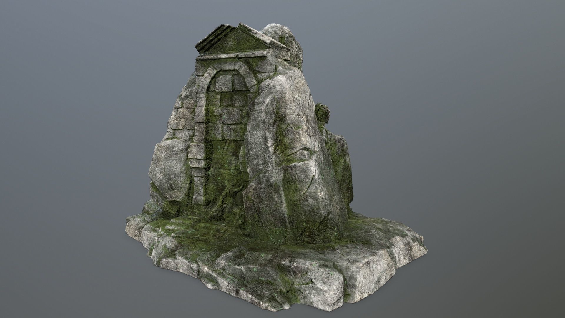 statue gate Low-poly 3D model_6