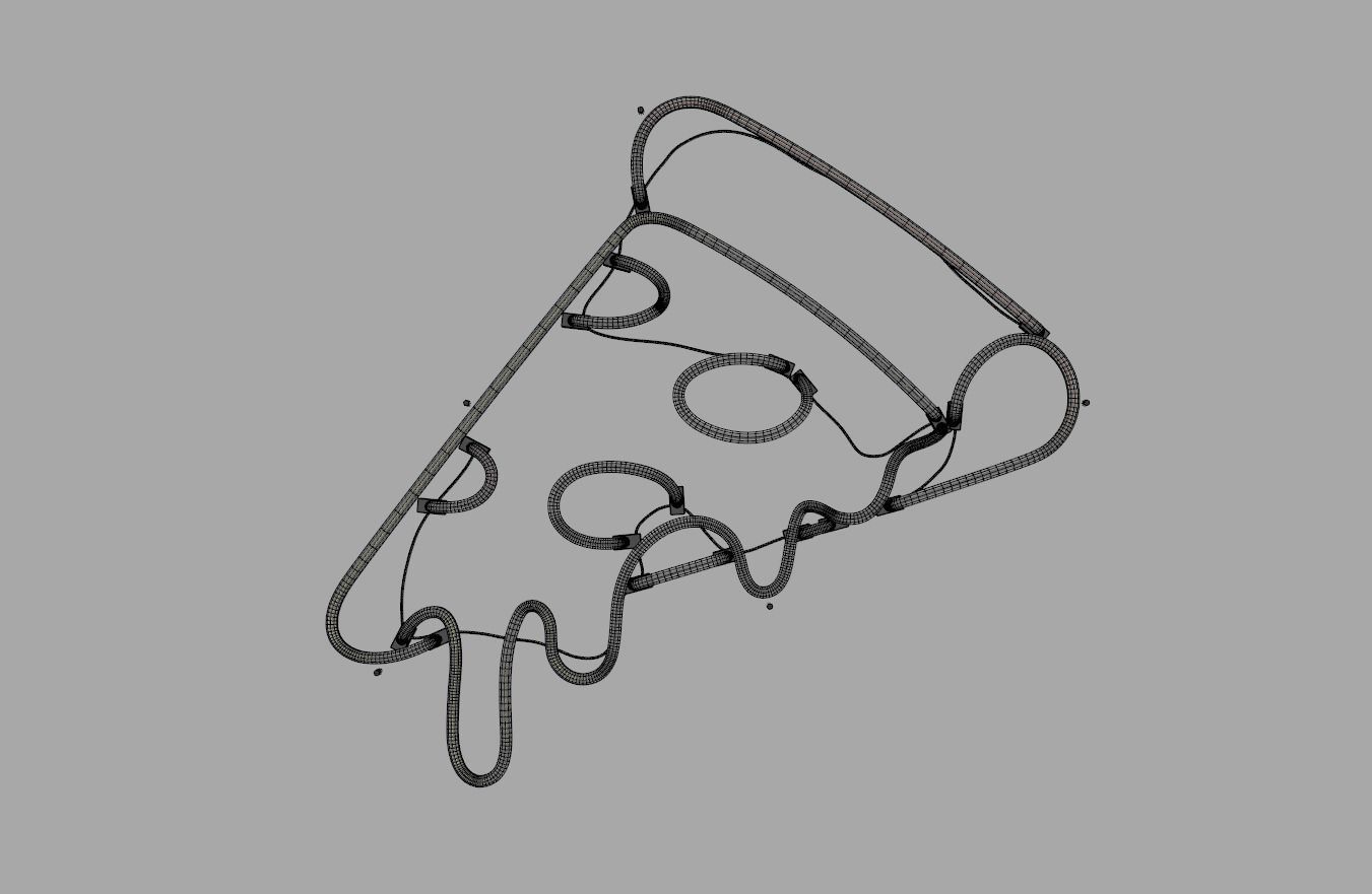 Pizza - Neon Sign 3D model_7