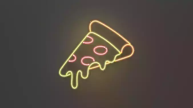 Pizza - Neon Sign 3D model