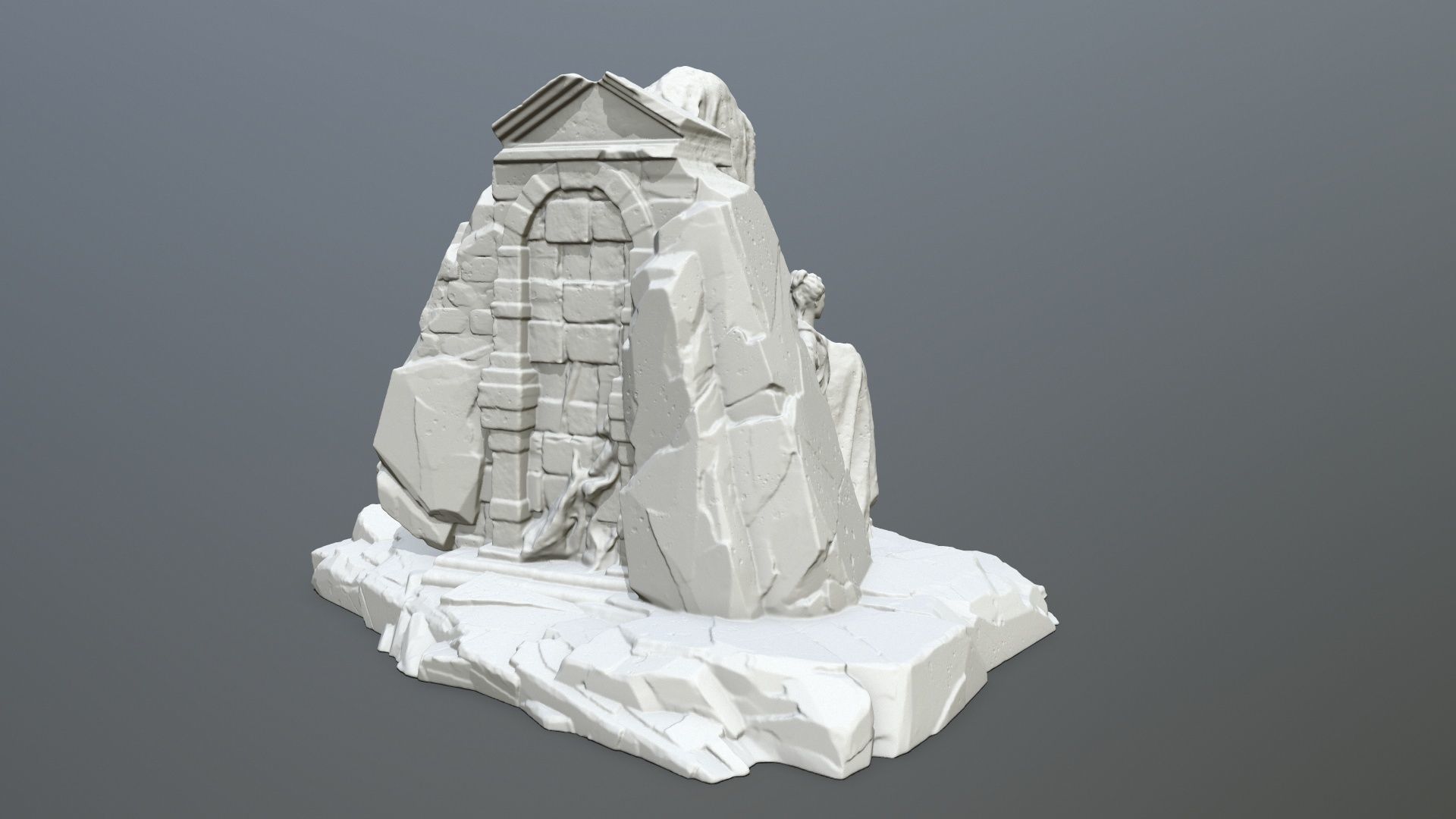print statue gate 3D print model_6