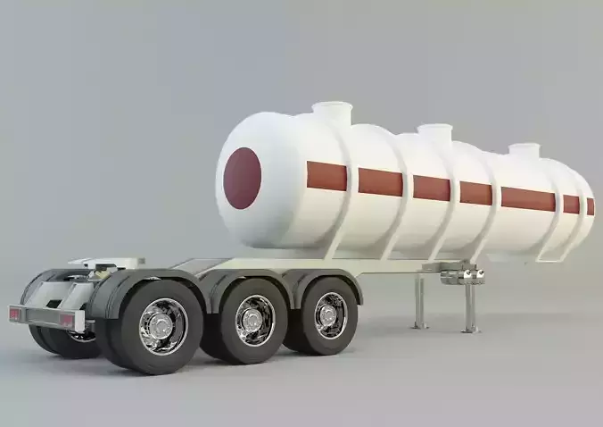 fuel tank truck trailer model 3D model