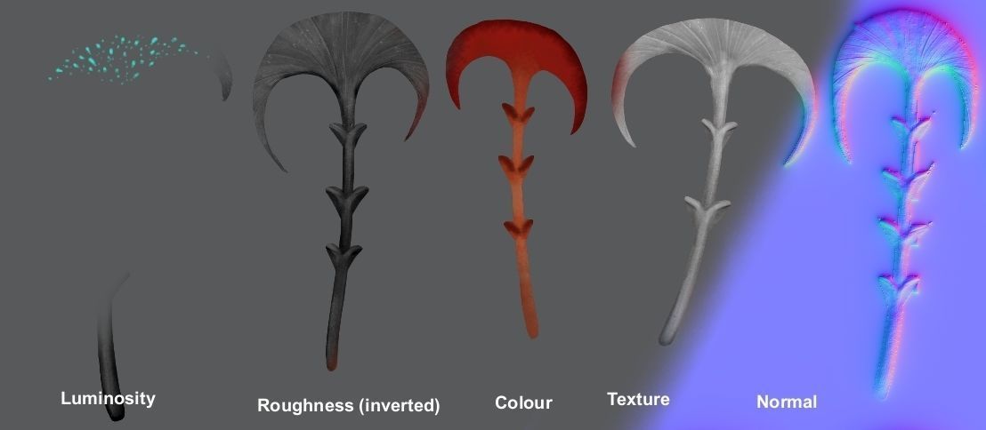 Glowing alien herbs 1 Low-poly 3D model_10