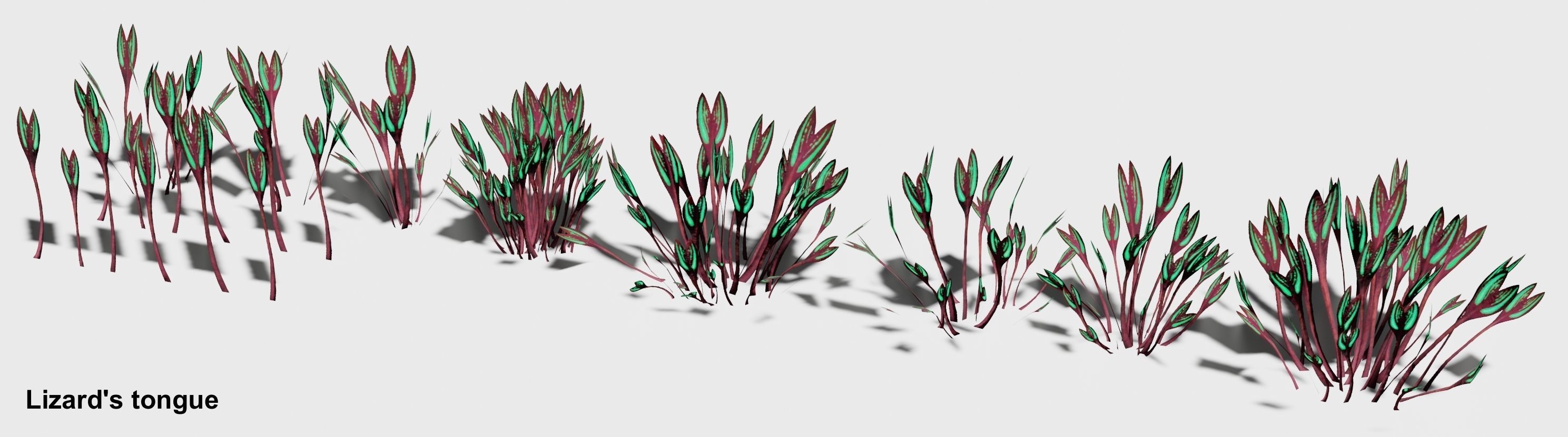 Glowing alien herbs 1 Low-poly 3D model_5