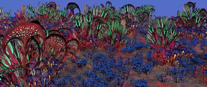 Glowing alien herbs 1 Low-poly 3D model