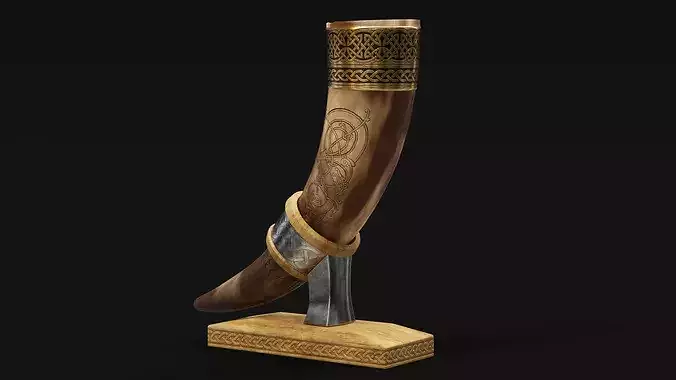 Drinking Horn Cup - Brown 3D model 3