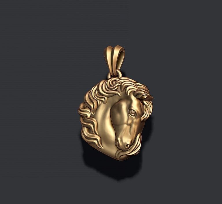Horse head pendant 3D print model_1