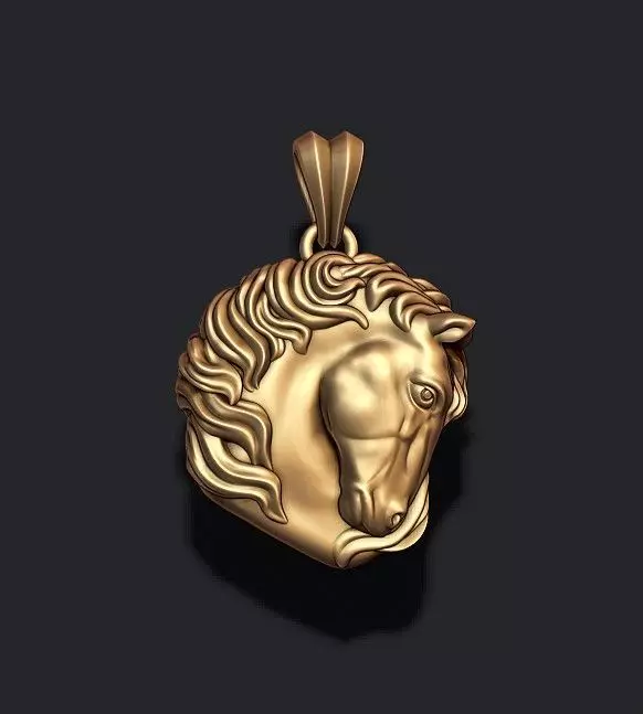 Horse head pendant 3D print model_0