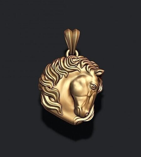 Horse head pendant 3D print model